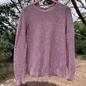 LOFT Cotton Boucle Sweater Pink Purple